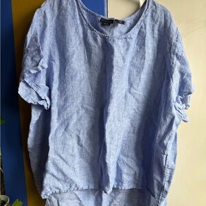 Blue 100% Linen Top